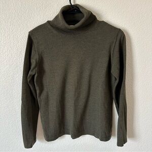 Morgan Made in Italy 100% Merino Wool  Green, Dark Academia Turtleneck Sweater